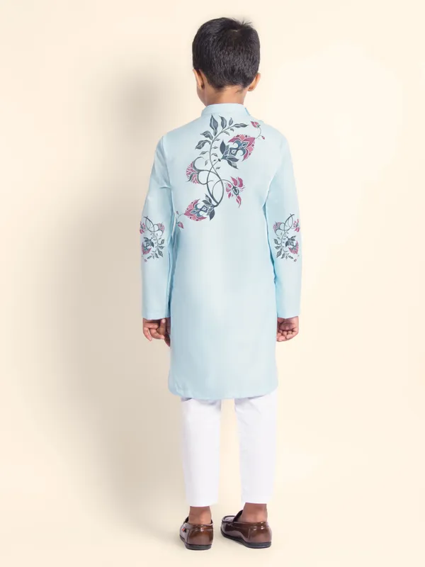 Blue_Printed_Kurta_With_Pyjama_Set_For_Boy