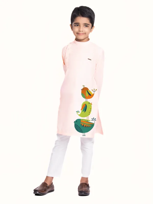 Pink_Cotton_Kurta_Pyjama_With_Print_For_Boy