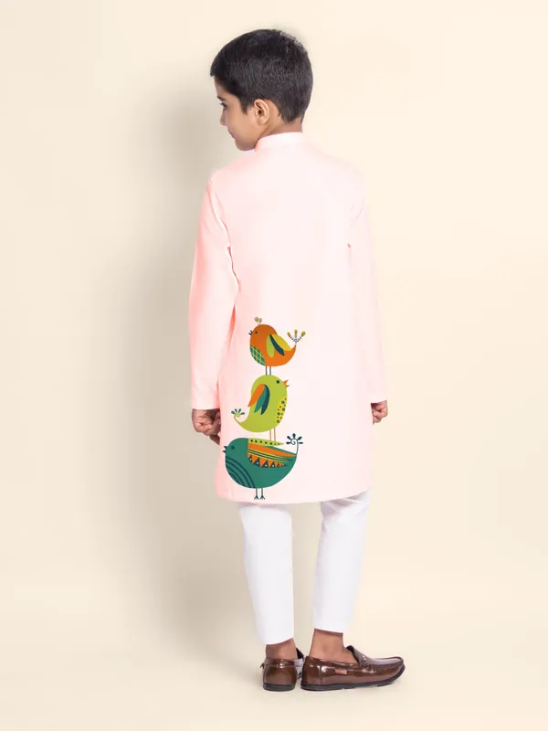 Pink_Cotton_Kurta_Pyjama_With_Print_For_Boy