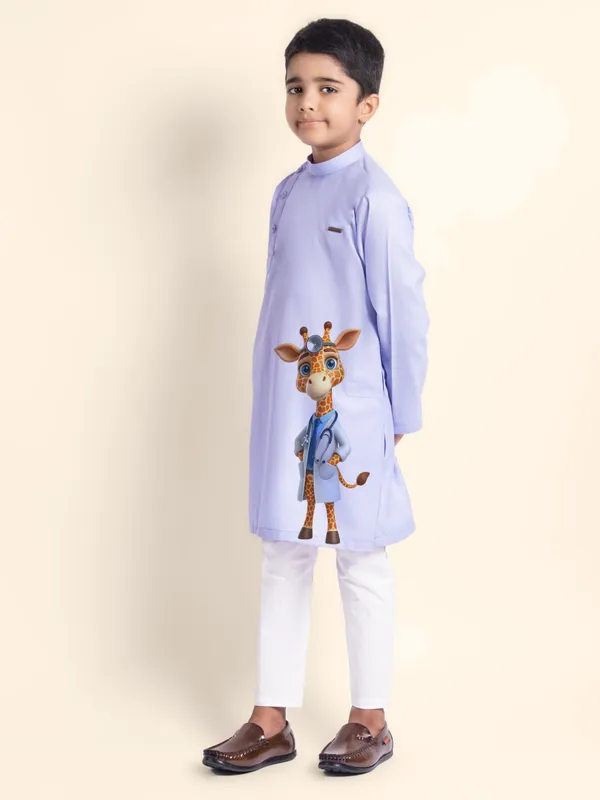 Purple_Printed_Kurta_With_Pyjama_For_Boy
