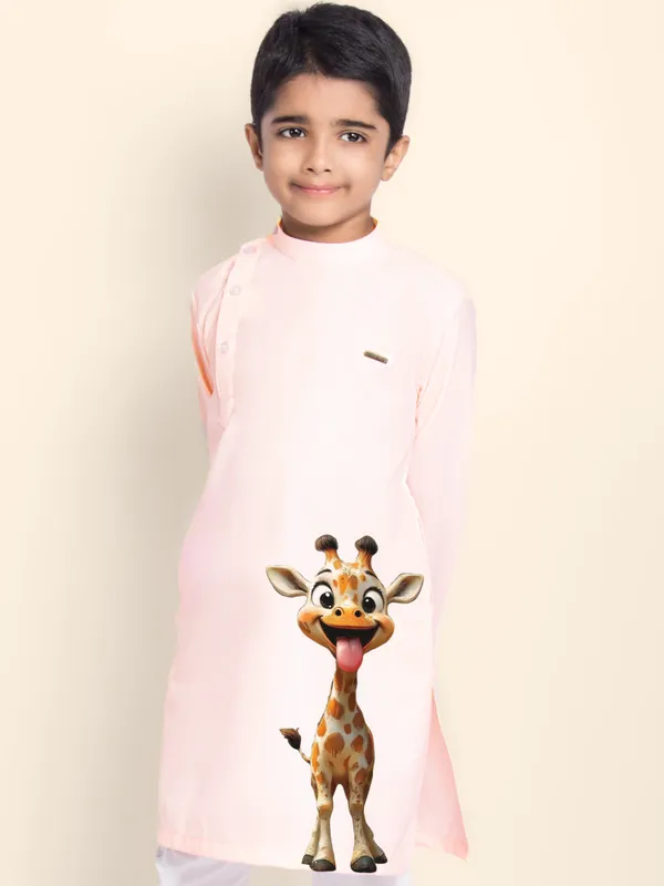 Pink_Cotton_Kurta_Pyjama_With_Print_For_Boy