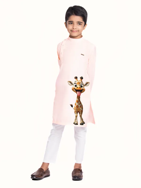 Pink_Cotton_Kurta_Pyjama_With_Print_For_Boy