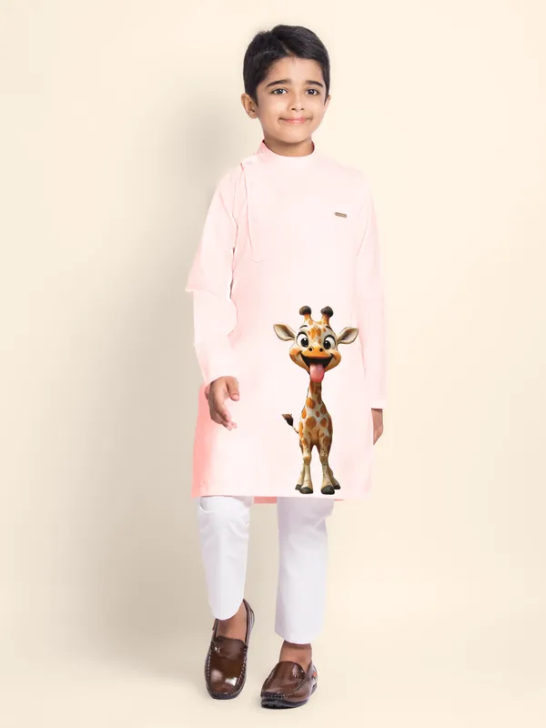 Pink_Cotton_Kurta_Pyjama_With_Print_For_Boy