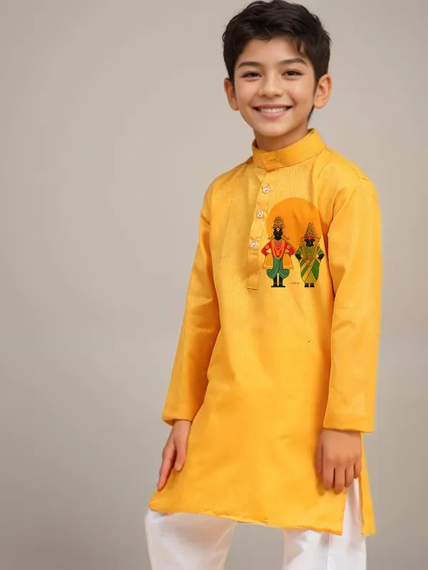 Yellow_Printed_Kurta_With_Pyjama_Set_For_Boy