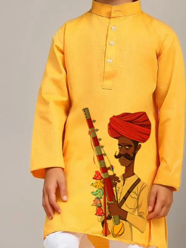 Yellow_Printed_Kurta_With_Pyjama_Set_For_Boy