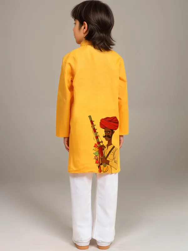 Yellow_Printed_Kurta_With_Pyjama_Set_For_Boy