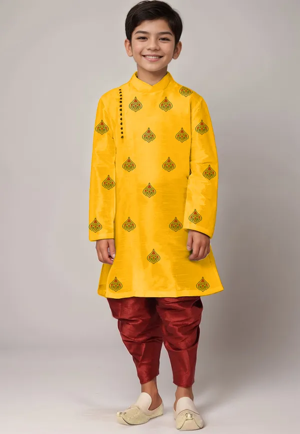 Boys__Cotton_Printed_Beige_Kurta