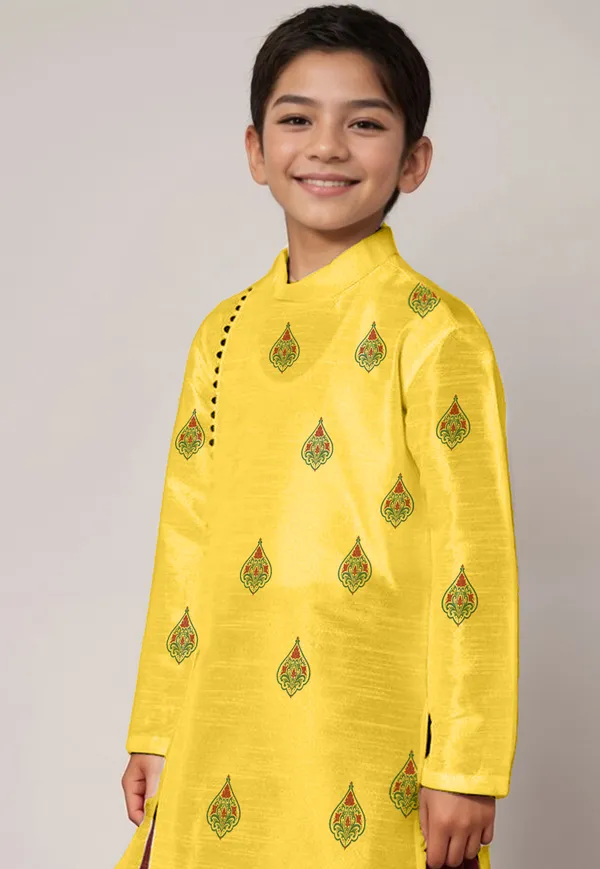 Boys__Cotton_Printed_Beige_Kurta