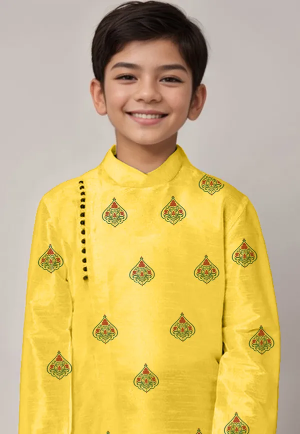 Boys__Cotton_Printed_Beige_Kurta