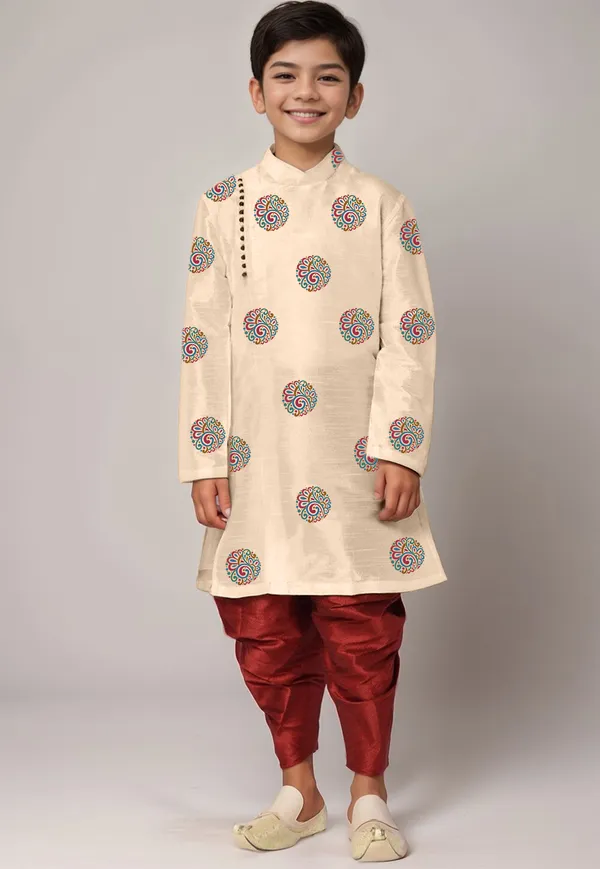 Boys__Cotton_Printed_Yellow_Kurta
