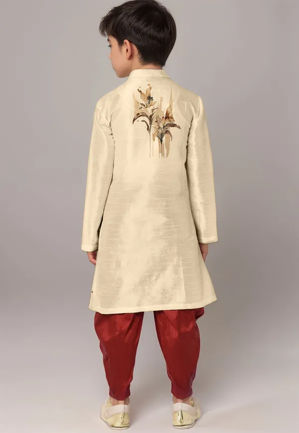 Boys__Cotton_Printed_Beige_Kurta
