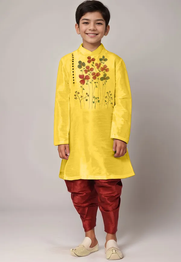Boys__Cotton_Printed_Beige_Kurta