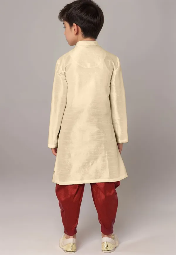 Boys_CottonPrinted_Beige_Kurta