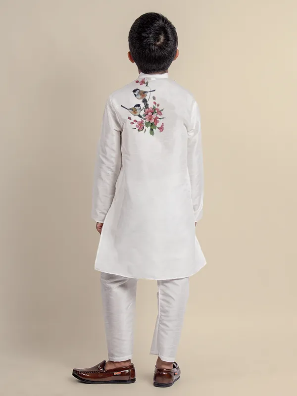 Boys_CottonPrinted_White_Kurta
