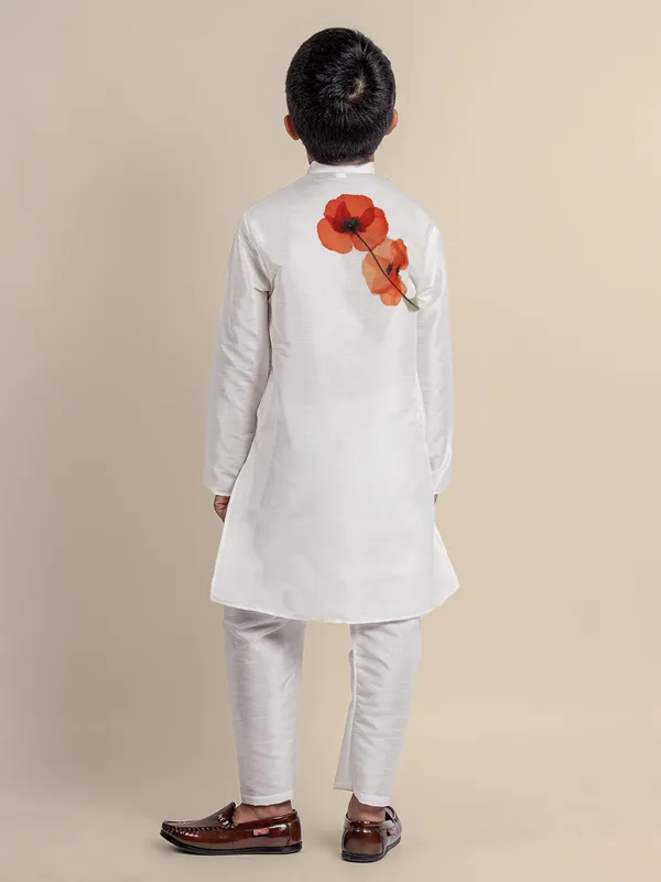 Boys_CottonPrinted_White_Kurta