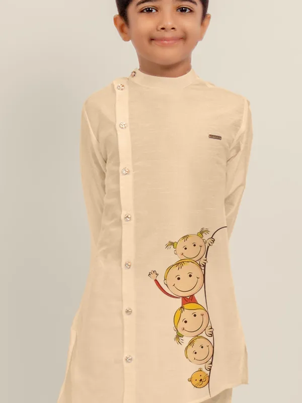 Boys_CottonPrinted_White_Kurta