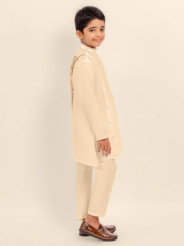 Boys_CottonPrinted_White_Kurta