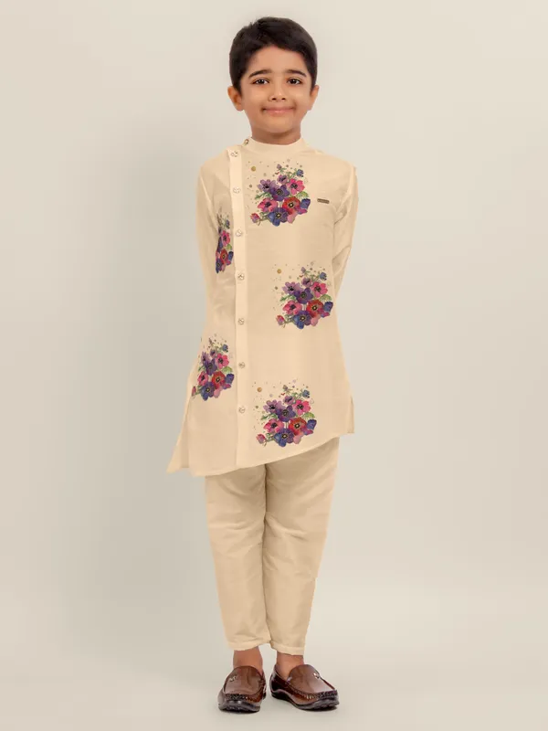 Boys_CottonPrinted_White_Kurta