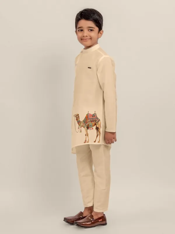 Boys_CottonPrinted_White_Kurta
