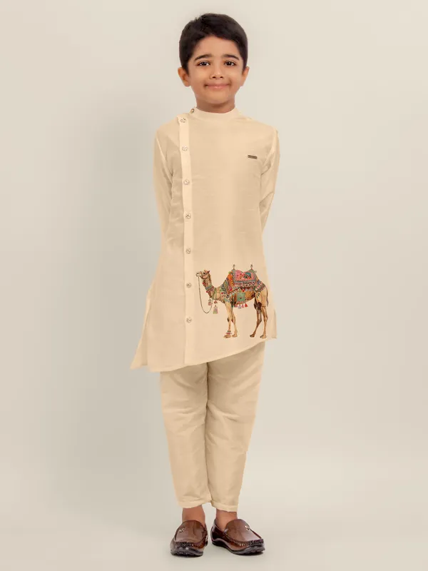 Boys_CottonPrinted_White_Kurta