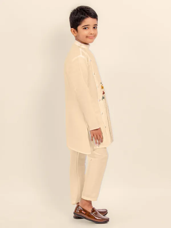 Boys_CottonPrinted_White_Kurta