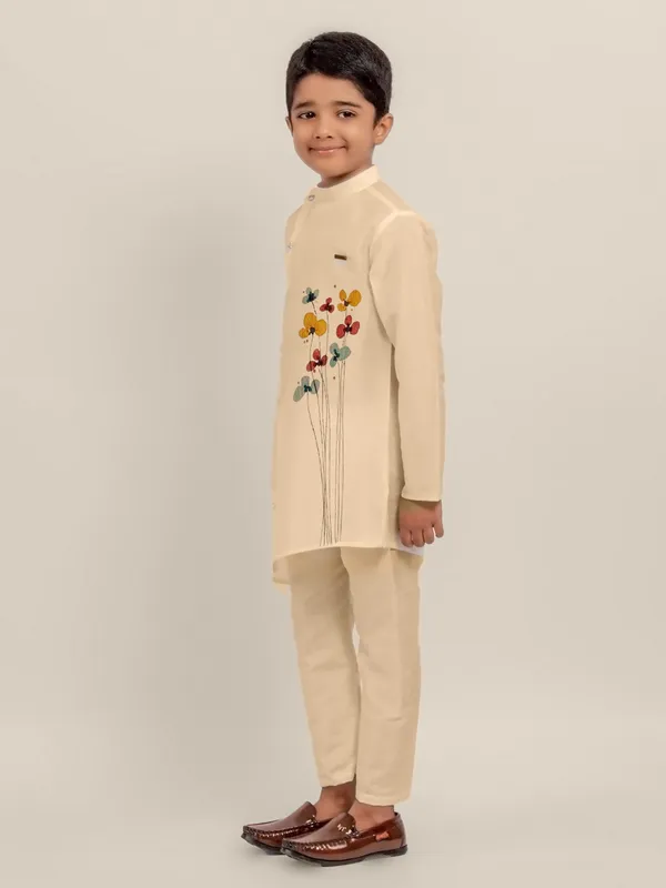 Boys_CottonPrinted_White_Kurta