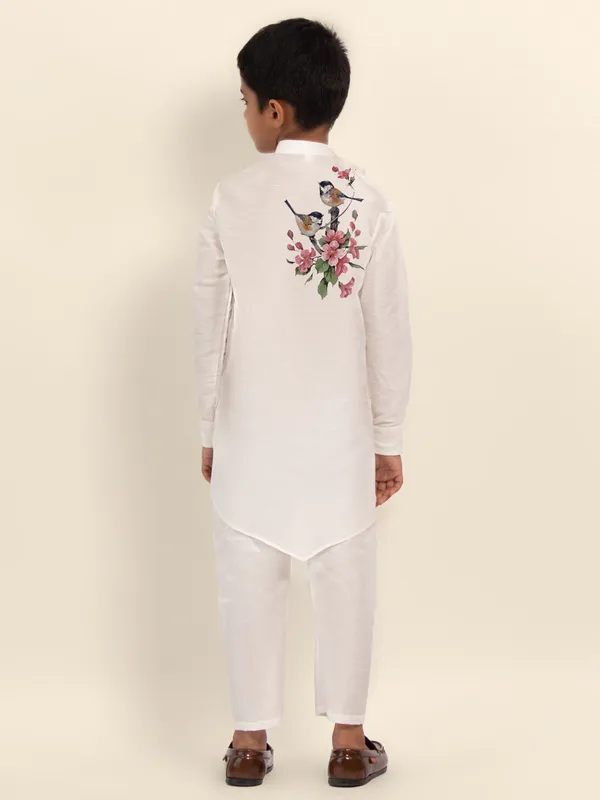 Boys_CottonPrinted_White_Kurta