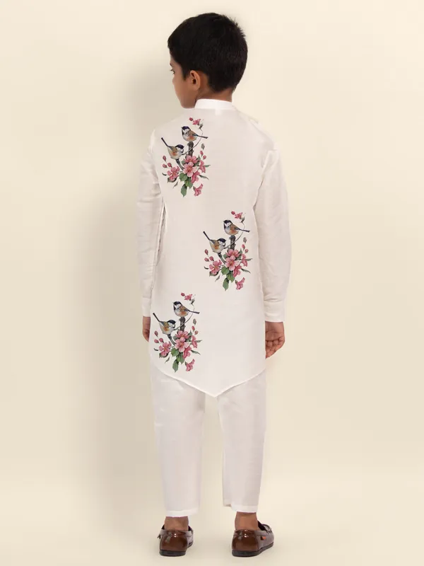 Boys_CottonPrinted_White_Kurta