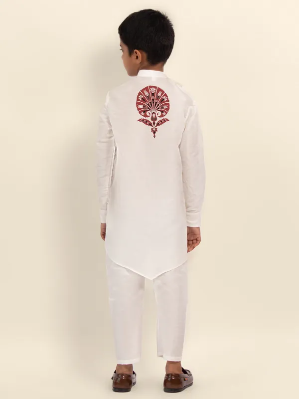 Boys_CottonPrinted_White_Kurta