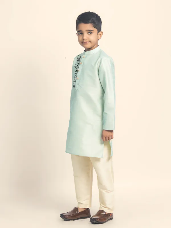 Boys_CottonPrinted_White_Kurta