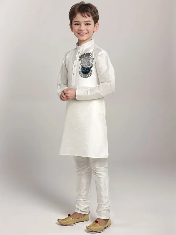 Boys_CottonPrinted_Green_Kurta