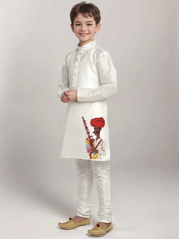 Boys_CottonPrinted_Green_Kurta