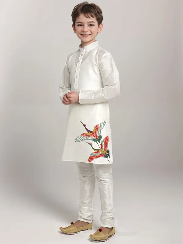 Boys_CottonPrinted_Green_Kurta