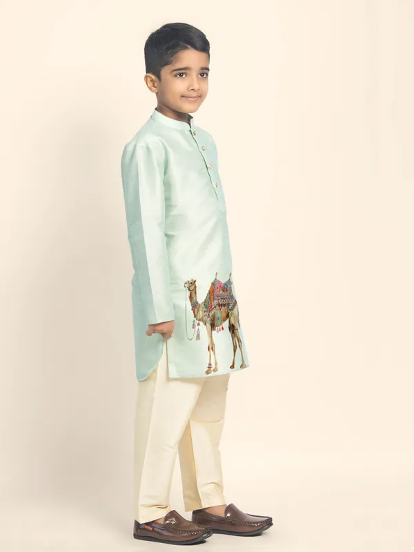 Boys_CottonPrinted_White_Kurta