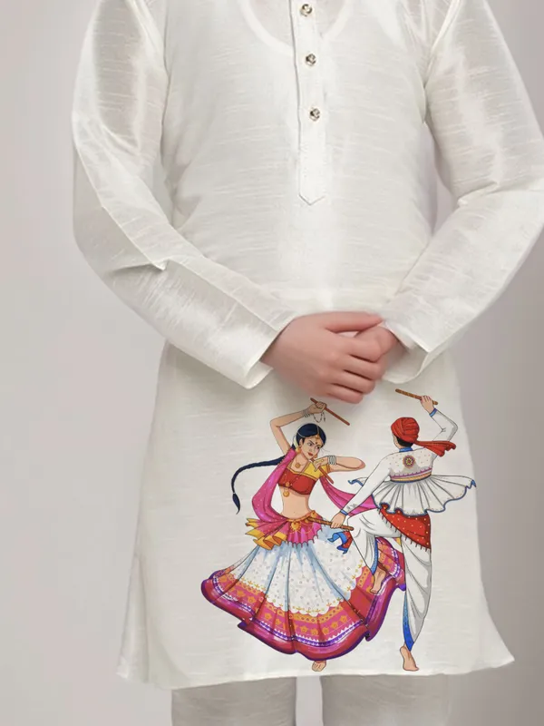 Boys_CottonPrinted_Green_Kurta
