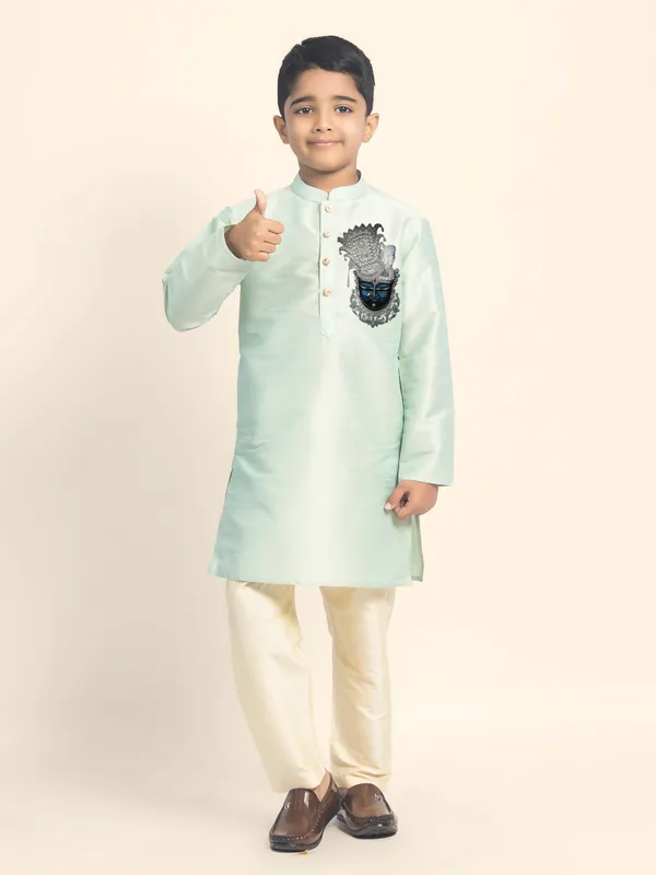 Boys_CottonPrinted_Purple_Kurta