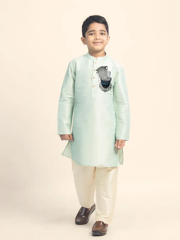 Boys_CottonPrinted_Purple_Kurta