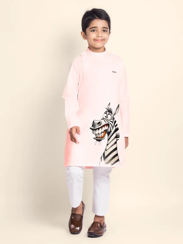 Boys_CottonPrinted_Blue_Kurta