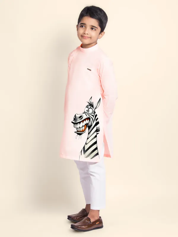Boys_CottonPrinted_Blue_Kurta