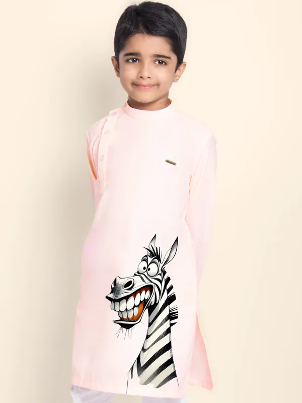Boys_CottonPrinted_Blue_Kurta