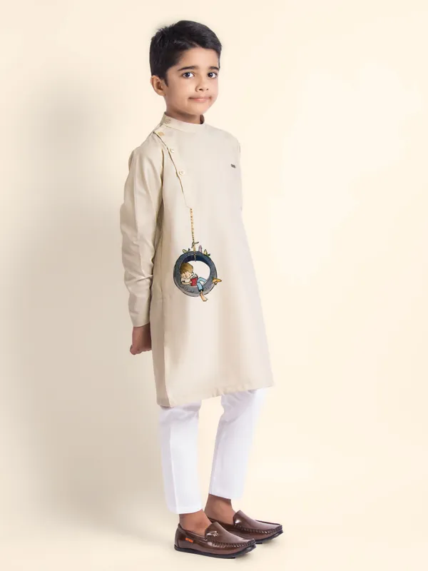 Boys_CottonPrinted_Pink_Kurta
