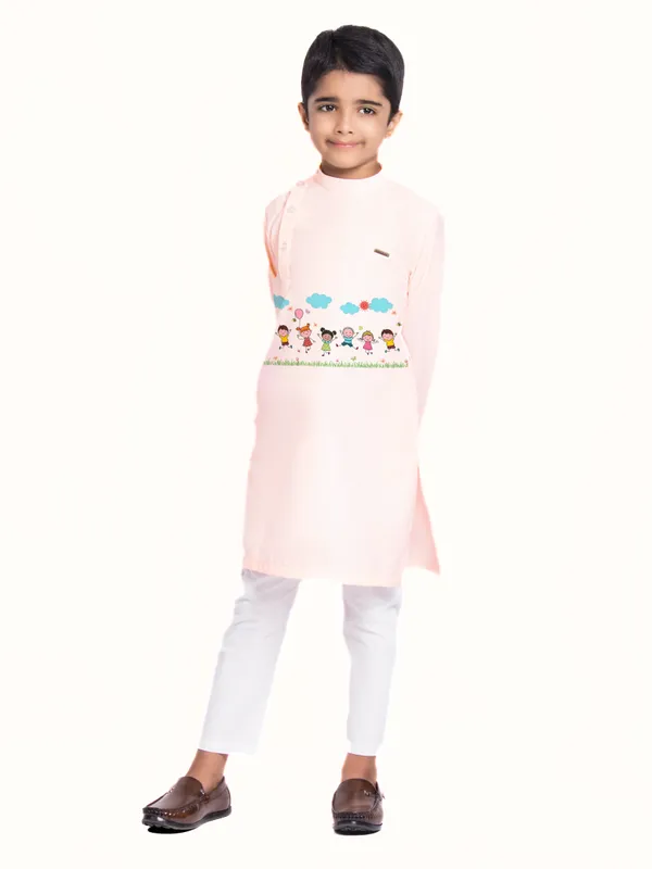 Boys_CottonPrinted_Blue_Kurta
