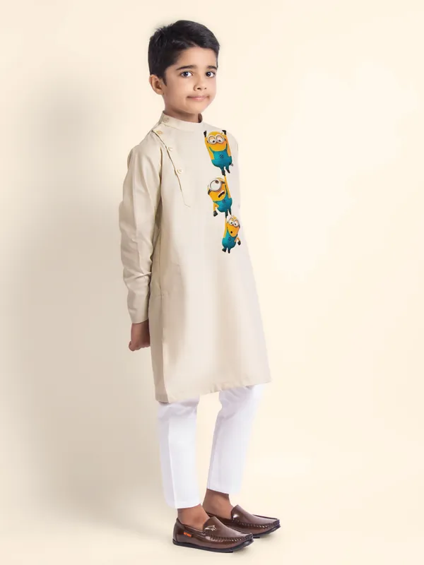 Boys_CottonPrinted_Pink_Kurta