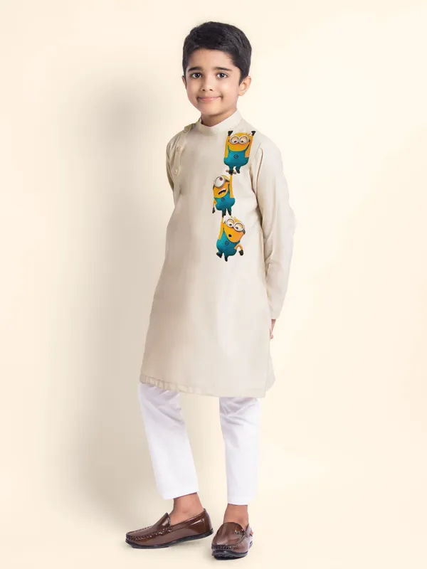 Boys_CottonPrinted_Pink_Kurta