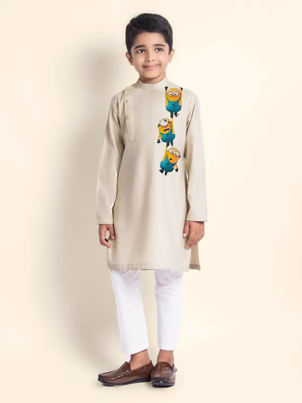 Boys_CottonPrinted_Pink_Kurta