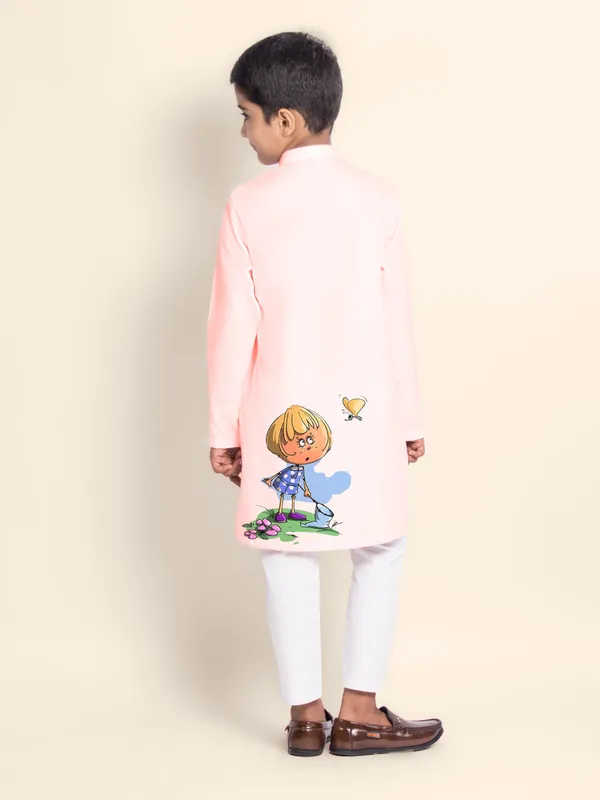 Boys_CottonPrinted_Blue_Kurta