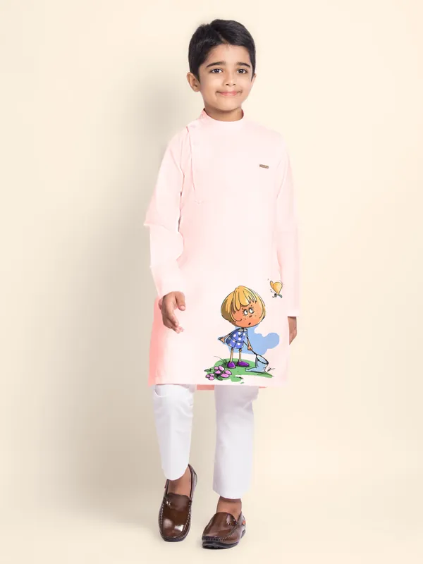 Boys_CottonPrinted_Blue_Kurta
