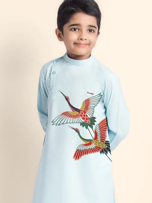Boys_CottonPrinted_Beige_Kurta