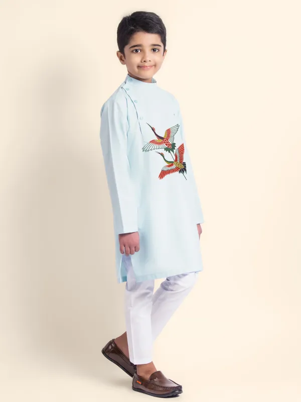 Boys_CottonPrinted_Beige_Kurta