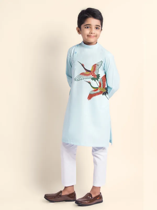 Boys_CottonPrinted_Beige_Kurta